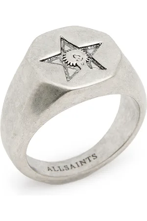AllSaints Wish Signet Ring Warm Silver