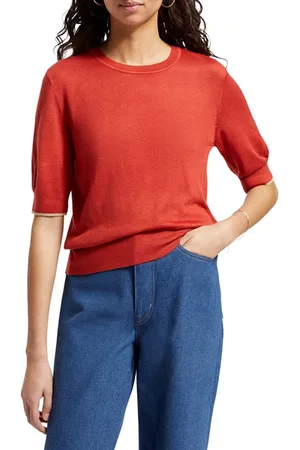 Scotch&Soda Short Sleeved Crew Neck Pullover Rustic Coral