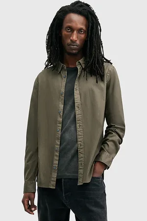 AllSaints Hawthorne Ls Shirt Cage Brown