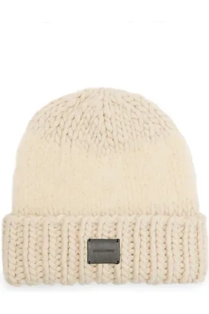 AllSaints Amber Mix Beanie Ecru White