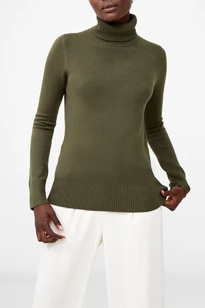 French Connection Babysoft Rib High Nk Tunic Olive Night