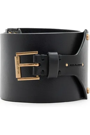 AllSaints Eden Waist Belt Patent Black/brass