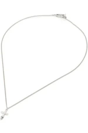 AllSaints Jude Cross Necklace Warm Silver