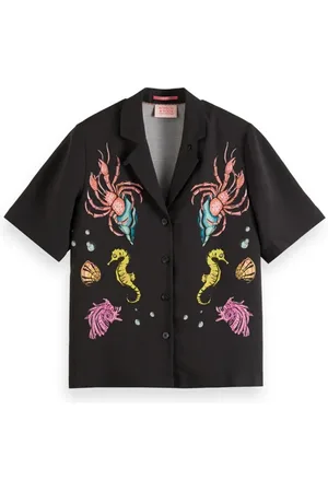 Scotch&Soda Campshirt With Placement Print Evening Black