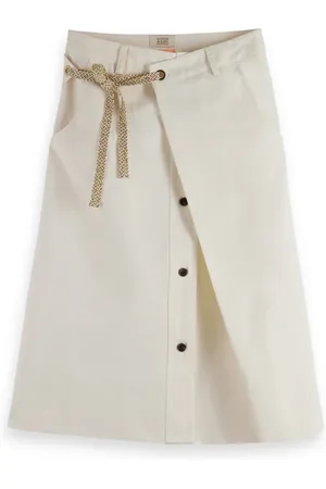 Scotch&Soda Wrap Front Midi Skirt Soft Ice