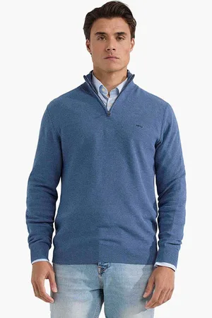 McGregor Structured Zip Mock Sweater Vintage Blue