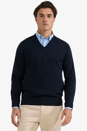 McGregor Fine Merino V-neck Sweater Navy