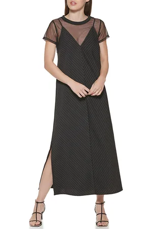DKNY Midi Cami Dress W/ S Blk/ivory