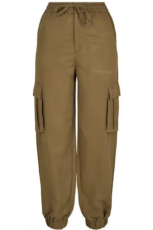Urban classics Ladies Viscose Twill Cargo Pants Summerolive