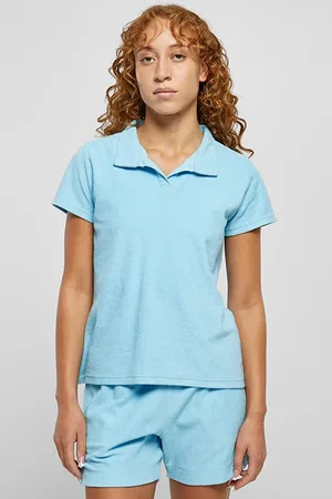 Urban classics Ladies Towel Polo Tee Balticblue
