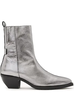 AllSaints Bazely Metallic Boot Gunmetal Grey