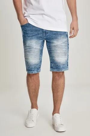 Urban classics Biker Denim Shorts Lt.sand Blue