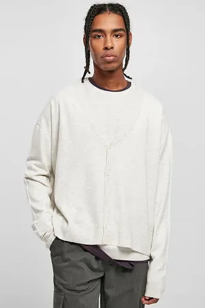 Urban classics Eco Mix Boxy Cardigan Lightgrey