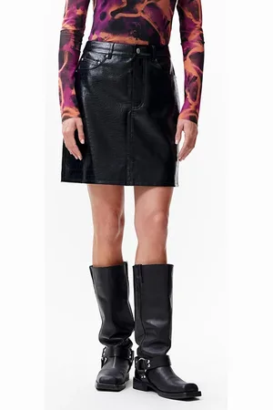 Catwalk Junkie Vegan Leather Skirt Black