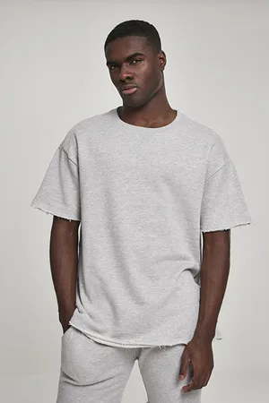 Urban classics Herringbone terry Tee Lightgrey