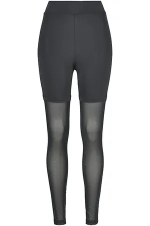 Urban classics Ladies High Waist Transparent Tech Mesh Leggings Black