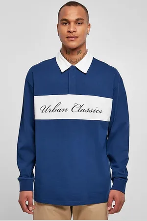 Urban classics Oversized Rugby Longsleeve Spaceblue