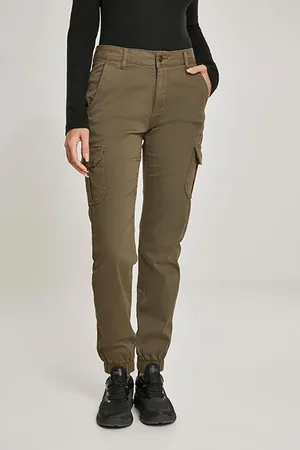 Urban classics Ladies High Waist Cargo Pants Olive