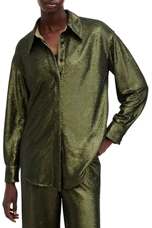 AllSaints Charli Seq Shirt Olive Green