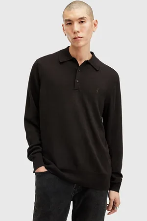 AllSaints Kilburn Ls Polo Coffee Brown