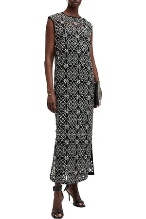 AllSaints Iliana Max Emb Dress Black/silver