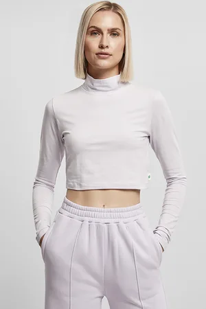 Urban classics Ladies Organic Cropped Turtelneck Longsleeve Softlilac