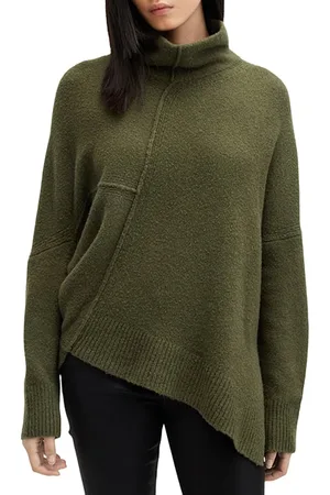 AllSaints Lock Roll Neck Moss Green