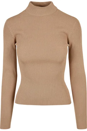 Urban classics Ladies Rib Knit Turtelneck Sweater Unionbeige