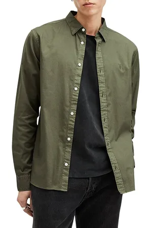 AllSaints Hawthorne Ls Shirt Fleur Green