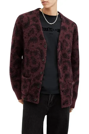AllSaints Bancat Cardigan Winehouse Red