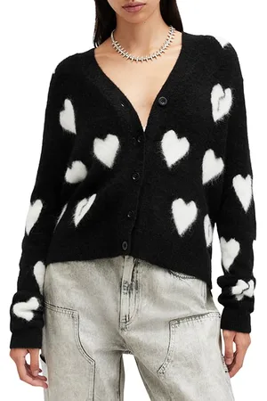 AllSaints Amora Cardigan Black/chalk White