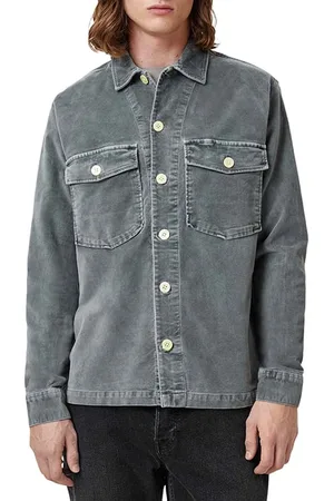 AllSaints Harrier Ls Shirt Dull Blue