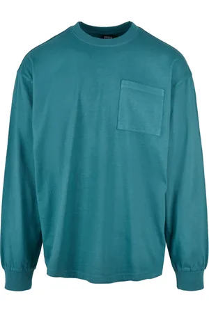 Urban classics Pigment Dyed Pocket Longsleeve Teal