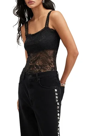 AllSaints Charli Lace Bodysuit Black