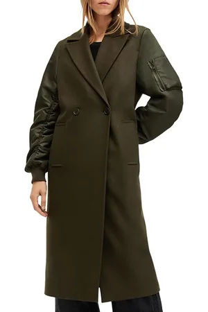 AllSaints Paulah Coat Khaki Green