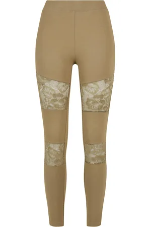 Urban classics Ladies Laces Inset Leggings Khaki