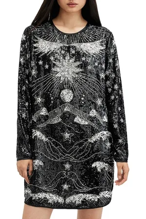 AllSaints Noushka Emb Dress Black/silver