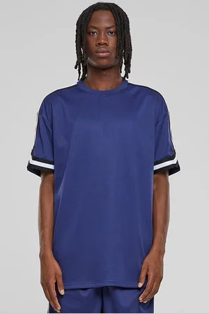 Urban classics Oversized Stripes Mesh Tee Darkblue