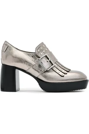AllSaints Zia Stud Loafer Gunmetal Grey