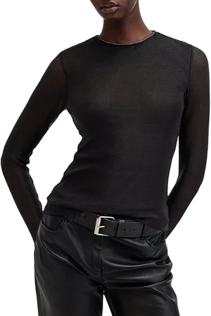 AllSaints Nora Sparkle Top Black Shimmer