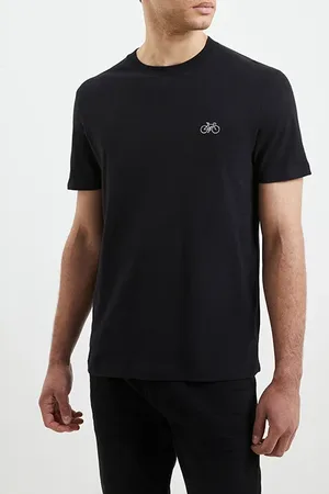 French Connection Embroidered Bike Tshirt Black
