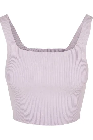Urban classics Ladies Cropped Knit Top Lilac