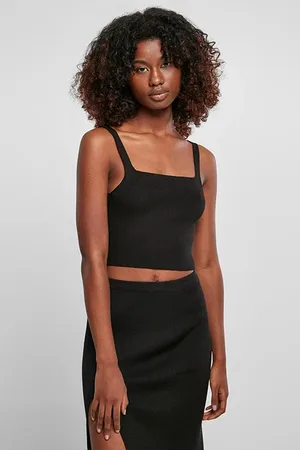 Urban classics Ladies Cropped Knit Top Black