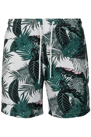 Urban classics Pattern Swim Shorts Palm Leaves