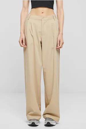 Urban classics Ladies Ultra Wide Pleat-front Pants Wetsand