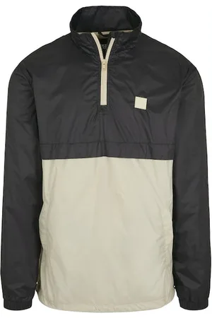 Urban classics Stand Up Collar Pull Over Jacket Black/concrete