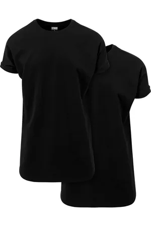 Urban classics Pre-pack Long Shaped Turnup Tee 2-pack Black