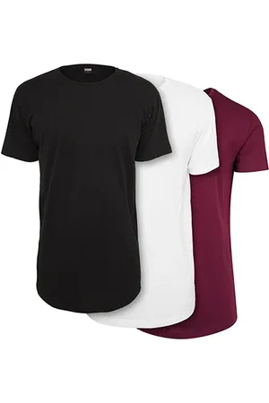 Urban classics Shaped Long Tee 3-pack Black+white+port