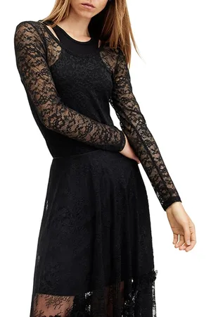 AllSaints Nori Lace Bodysuit Black