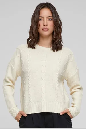 Urban classics Ladies Cabel Knit Sweater Sand